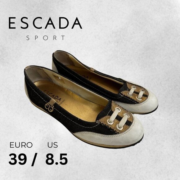 Escada Shoes - Escada Vintage Sport Denim Ballet Flats Size 8.5